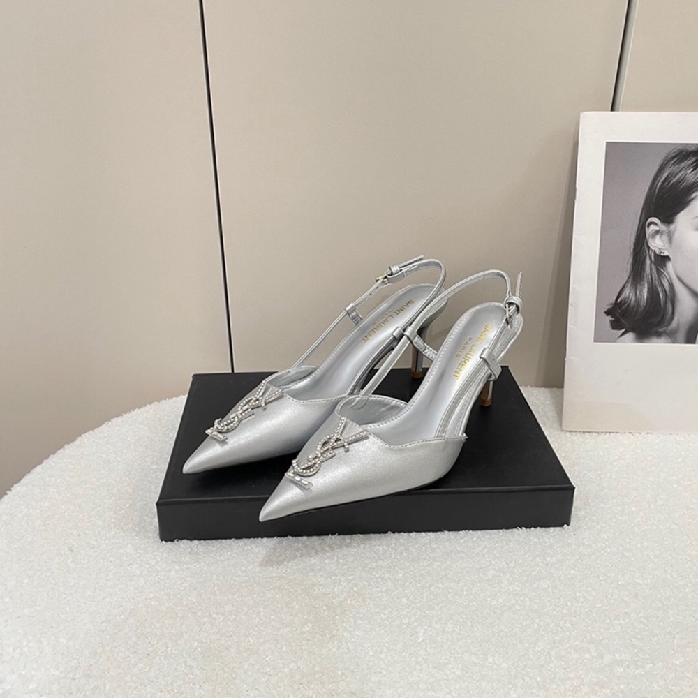 Saint Laurent Silver High Heels